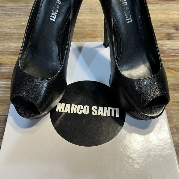 Black platform heels, open toe, size 5 - Picture 8 of 11